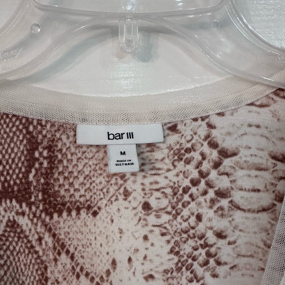 Bar III Snake Print Blouse - Brown and Cream - Picture 3 of 5